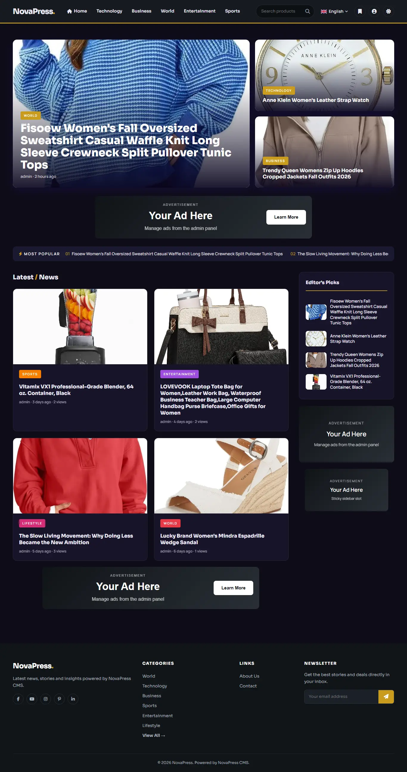 Technology & Review Magazine Theme Demo Screenshot